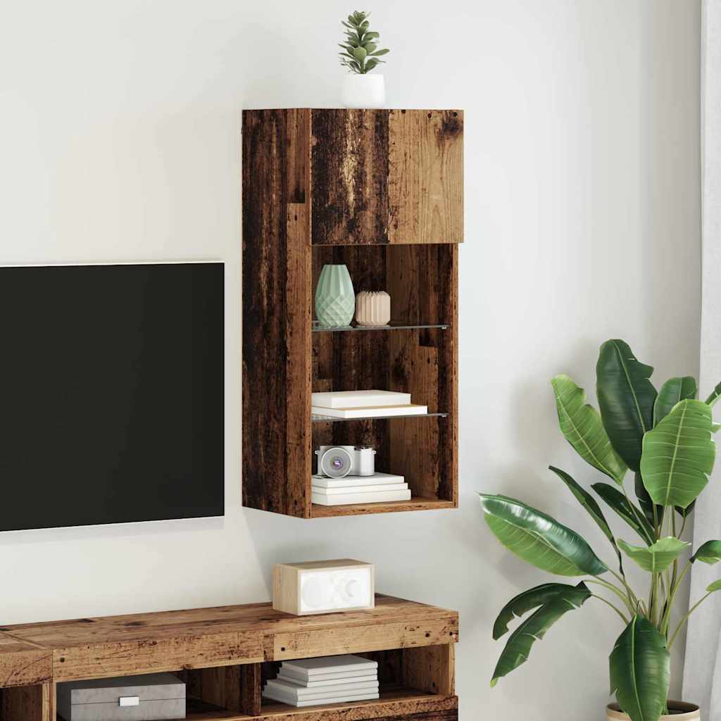 vidaXL Meuble TV mural Bois Ancien 40,5 x 30 x 90 cm Bois d'ingénierie