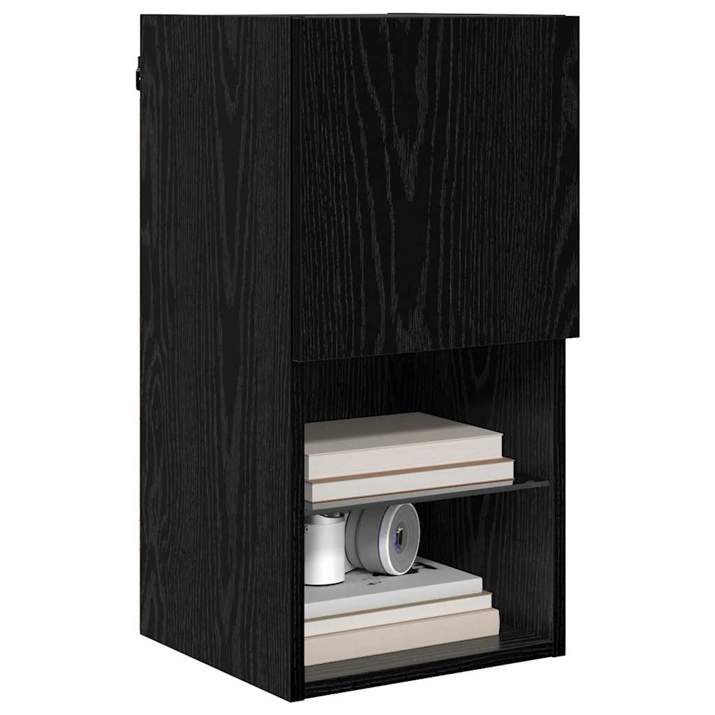 vidaXL Meuble TV mural Chêne noir 30,5 x 30 x 60 cm Bois d'ingénierie - Image 3