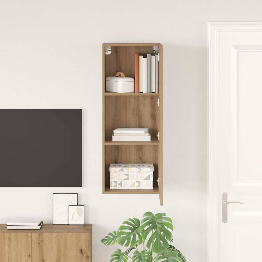 vidaXL Meuble TV mural Chêne artisanal 40,5 x 30 x 102 cm - Image 4