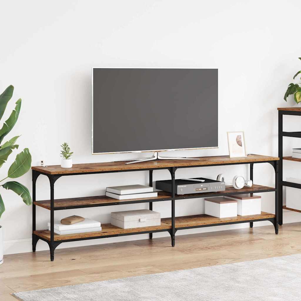 vidaXL Meuble TV Bois Ancien 160 x 30 x 50 cm Bois d'ingénierie et fer