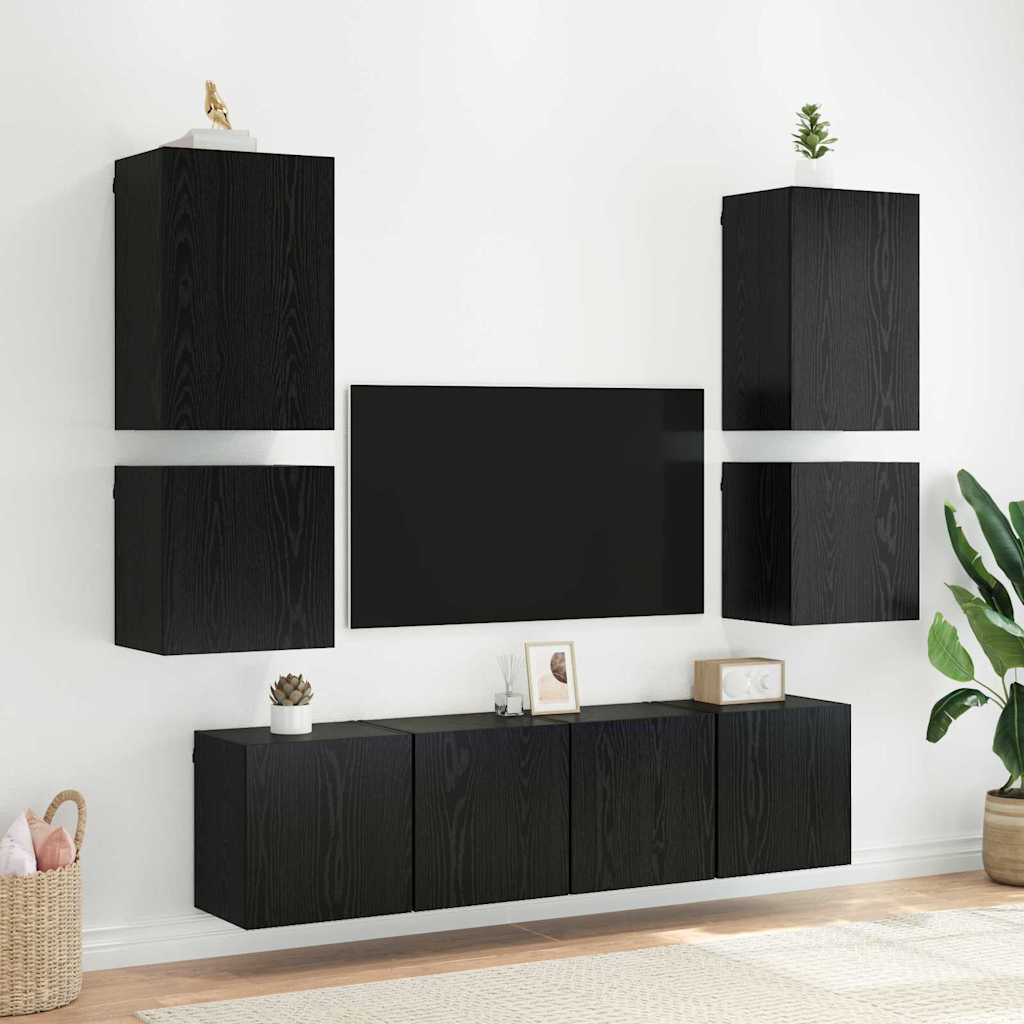 vidaXL Meuble TV mural Chêne noir 40,5x30x40cm Bois d'ingénierie - Image 4
