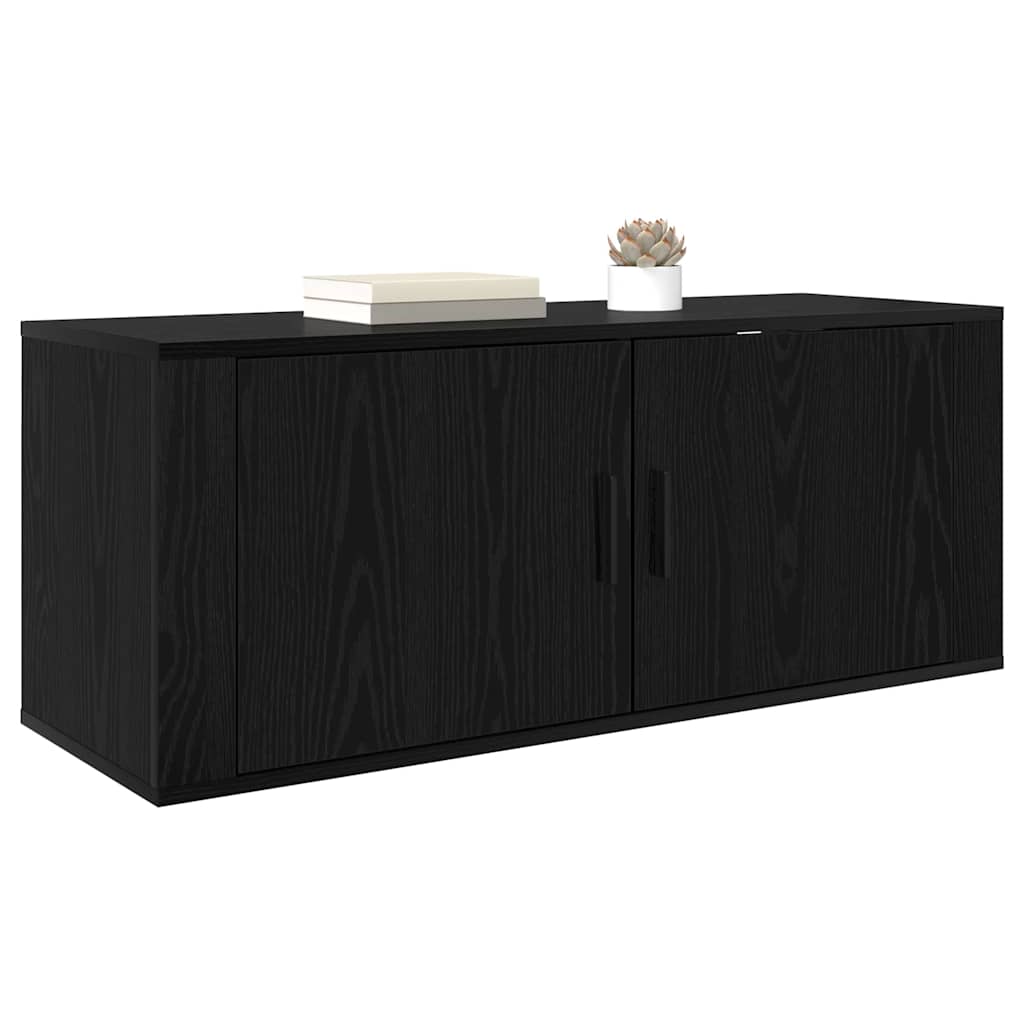 vidaXL Meuble TV mural Chêne noir 100 x 34,5 x 40 cm Bois d'ingénierie - Image 3