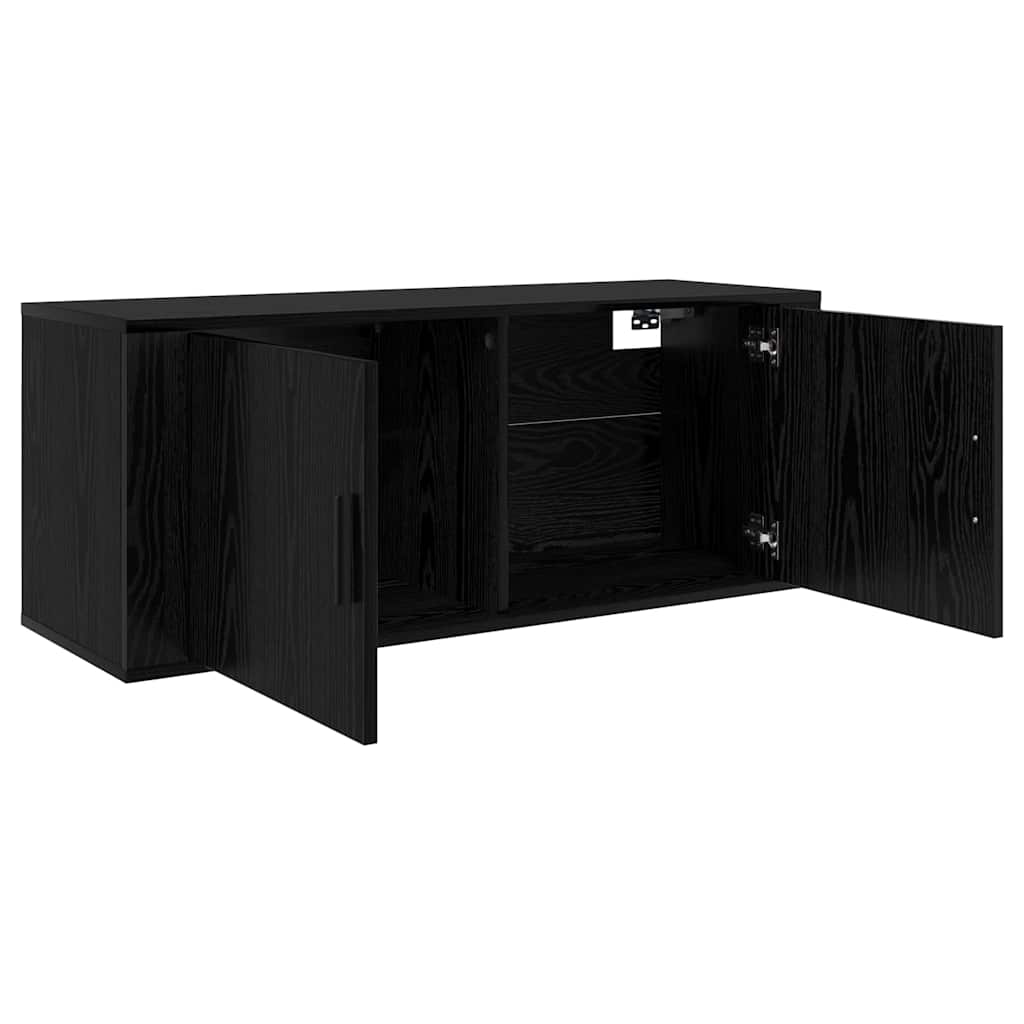 vidaXL Meuble TV mural Chêne noir 100 x 34,5 x 40 cm Bois d'ingénierie - Image 5