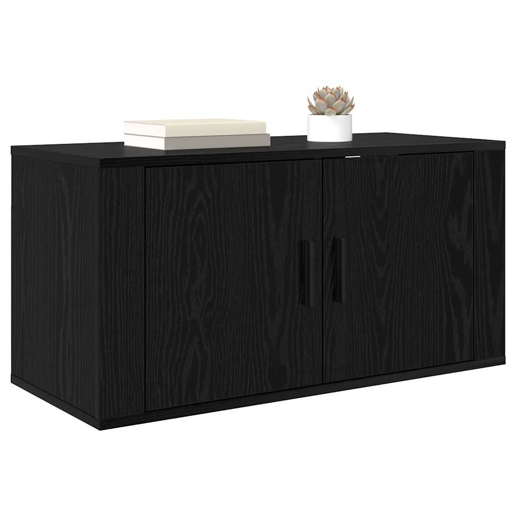 vidaXL Meuble TV mural Chêne noir 80 x 34,5 x 40 cm Bois d'ingénierie - Image 3