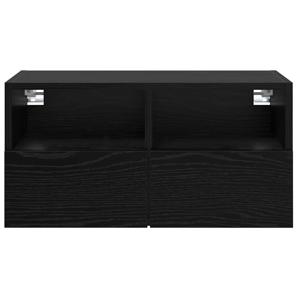 vidaXL Meuble TV mural Chêne noir 60 x 30 x 30 cm Bois d'ingénierie - Image 6