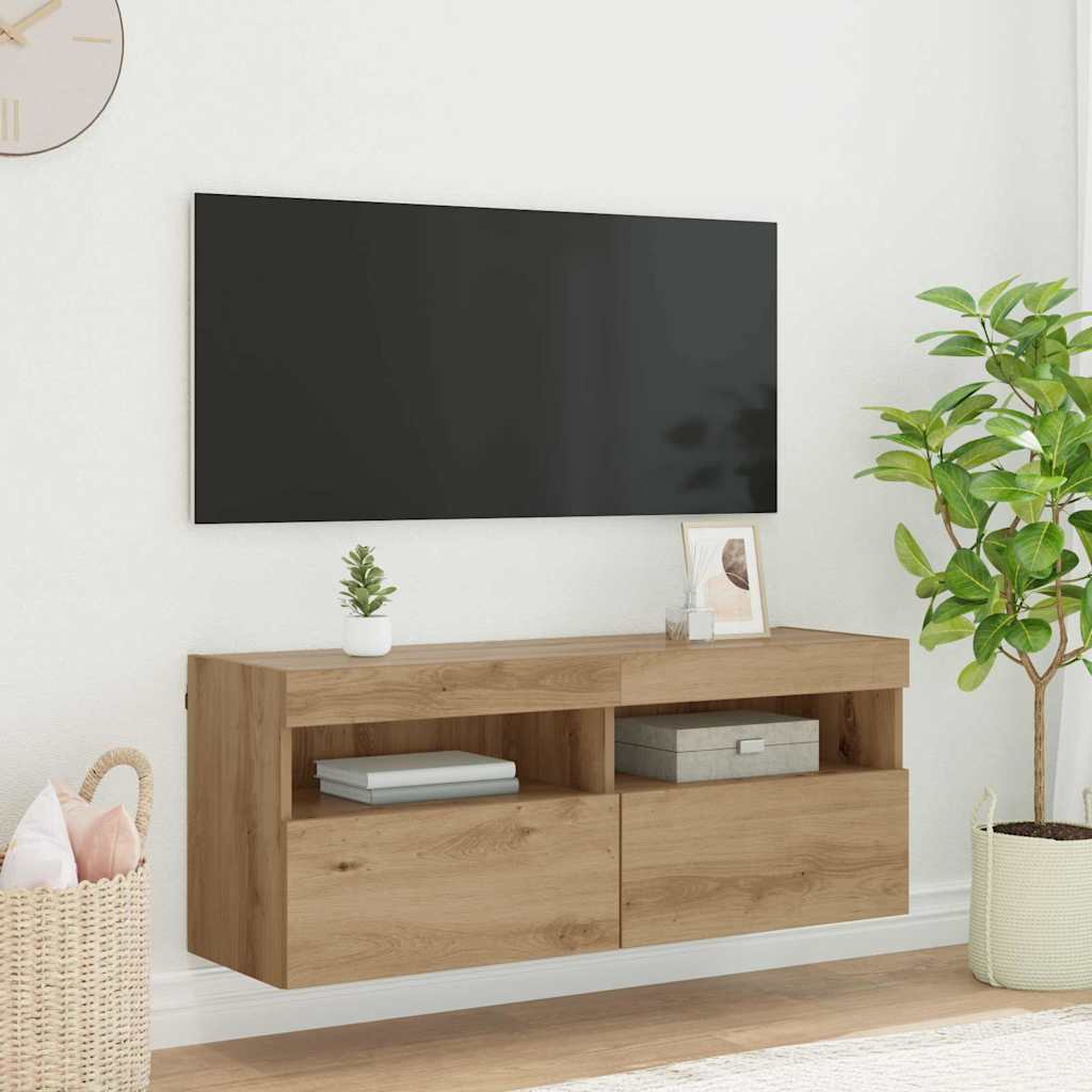 vidaXL Meuble TV mural Montage mural Chêne artisanal 100 x 30 x 40 cm