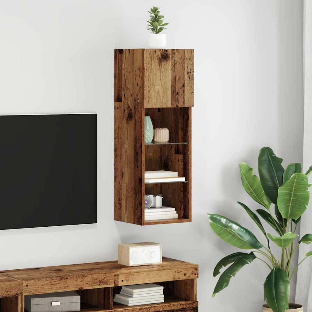 vidaXL Meuble TV mural Bois Ancien 30,5 x 30 x 90 cm Bois d'ingénierie