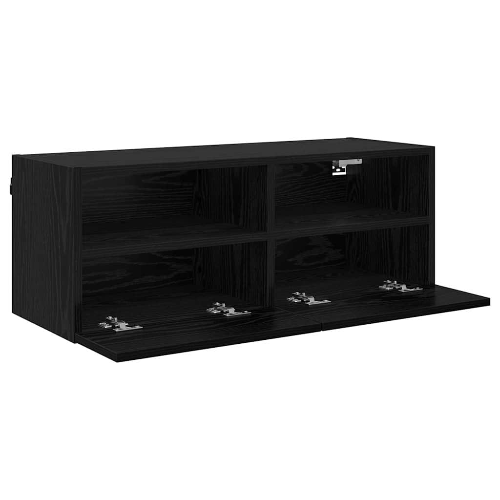 vidaXL Meuble TV mural Chêne noir 80 x 30 x 30 cm Bois d'ingénierie - Image 5