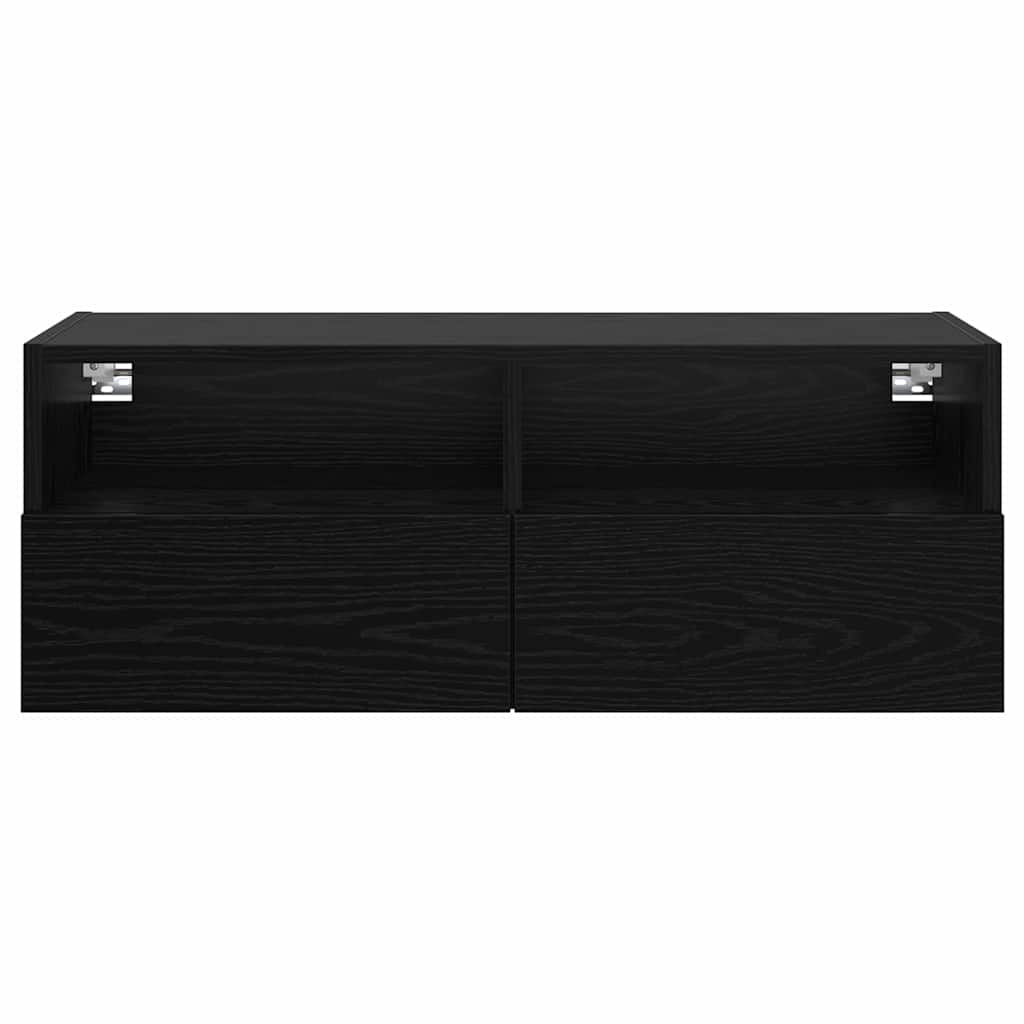 vidaXL Meuble TV mural Chêne noir 80 x 30 x 30 cm Bois d'ingénierie - Image 6