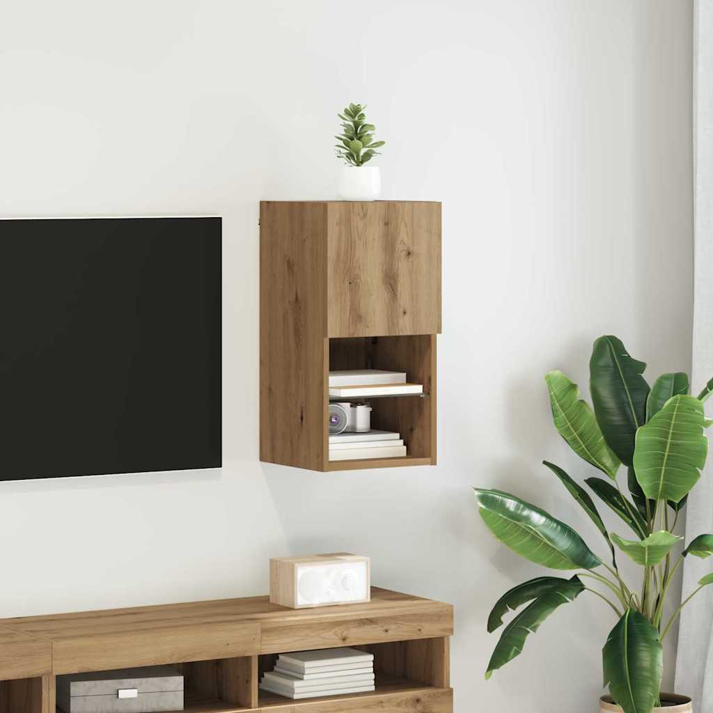vidaXL Meuble TV mural Montage mural Chêne artisanal 30,5 x 30 x 60 cm