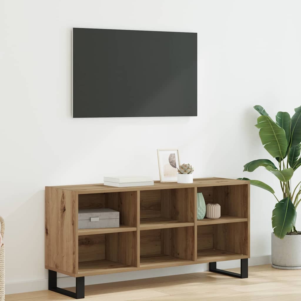 vidaXL Meuble TV Chêne artisanal 103,5 x 30 x 50 cm Bois d'ingénierie