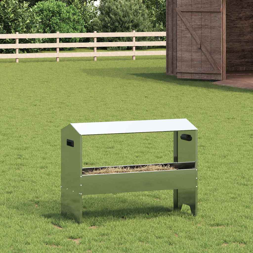 vidaXL Trough d'alimentation pour le bétail Argent 79 x 35 x 62 cm