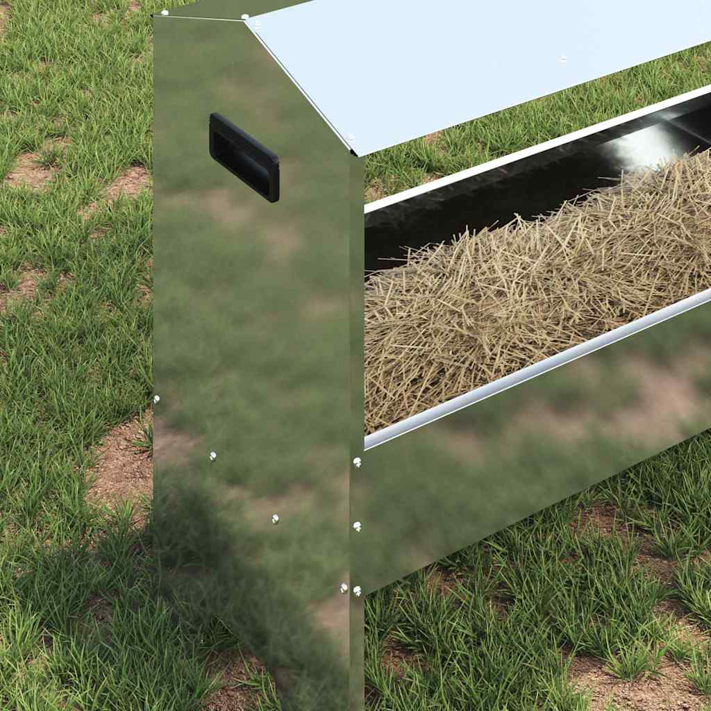 vidaXL Trough d'alimentation pour le bétail Argent 79 x 35 x 62 cm - Image 4