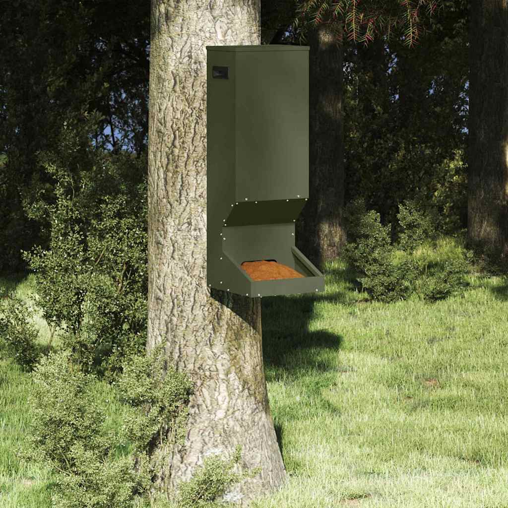 vidaXL Nourrisseur pour cerfs Vert olive 28 x 30 x 80 cm