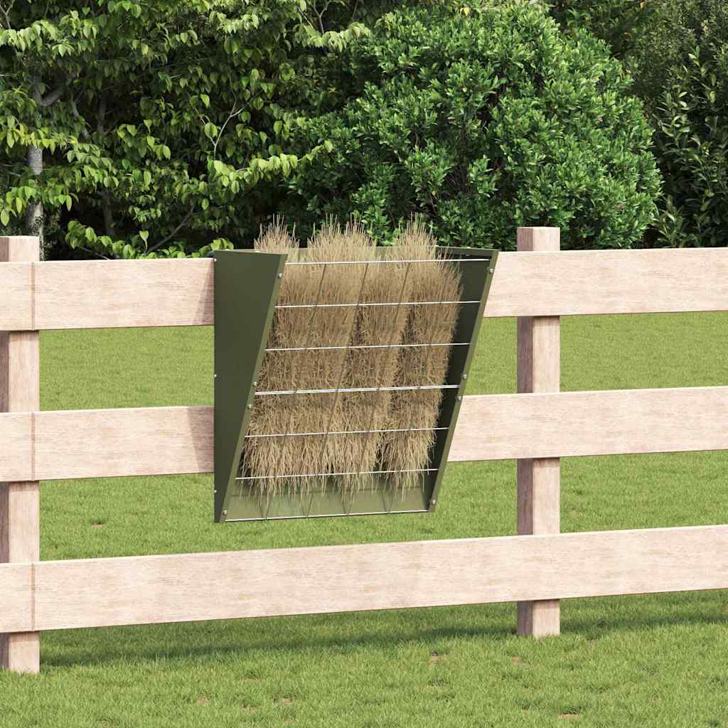 vidaXL Râtelier à foin suspendu Vert olive 61 x 33 x 66 cm