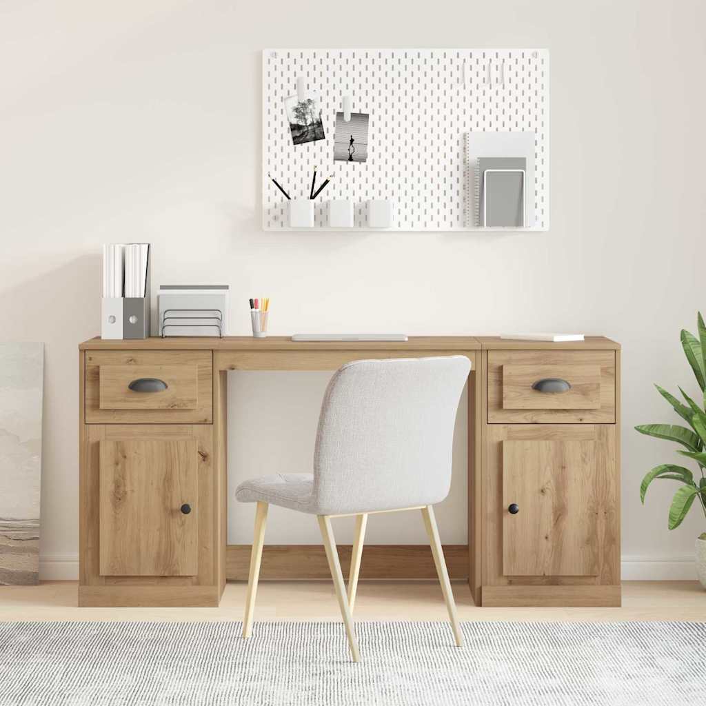 vidaXL Bureau avec armoire Chêne artisanal 154,5 x 50 x 75 cm