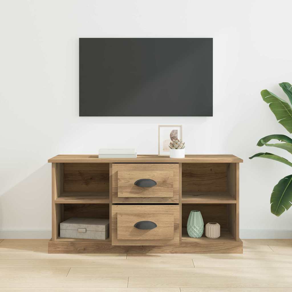vidaXL Meuble TV Chêne artisanal 99,5 x 35,5 x 48 cm Bois d'ingénierie - Image 4