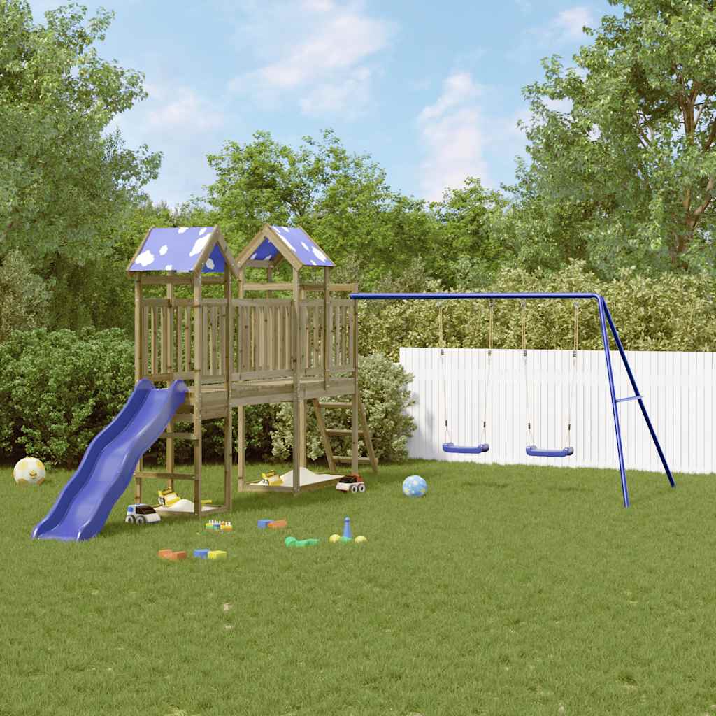vidaXL Parque infantil de exterior madera de pino impregnada