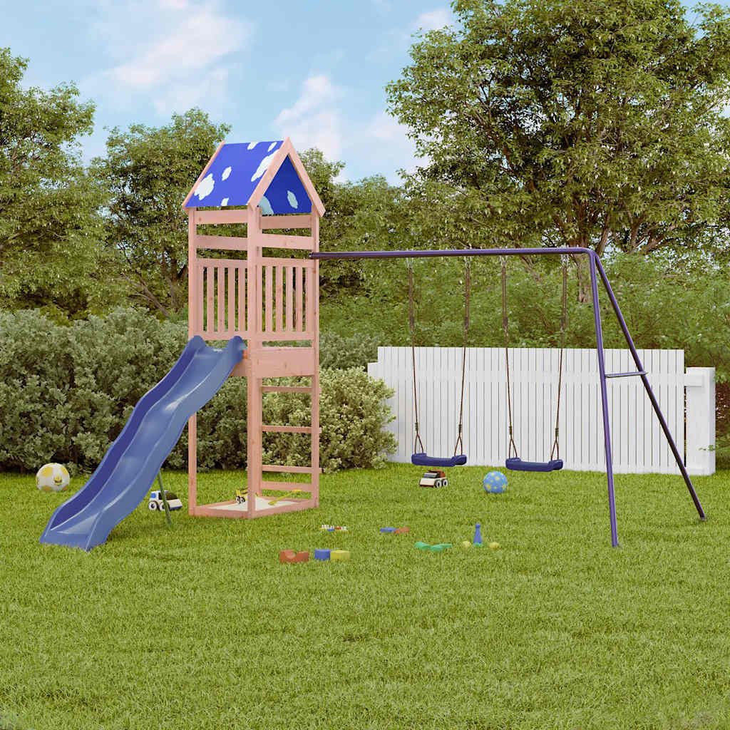 vidaXL Parque infantil de exterior madera maciza de abeto Douglas