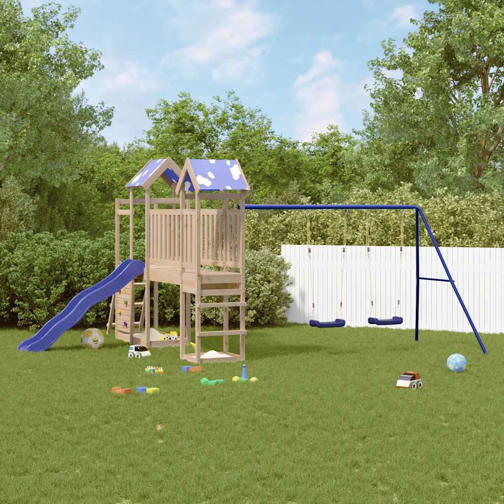 vidaXL Parque infantil de exterior de madera maciza de pino