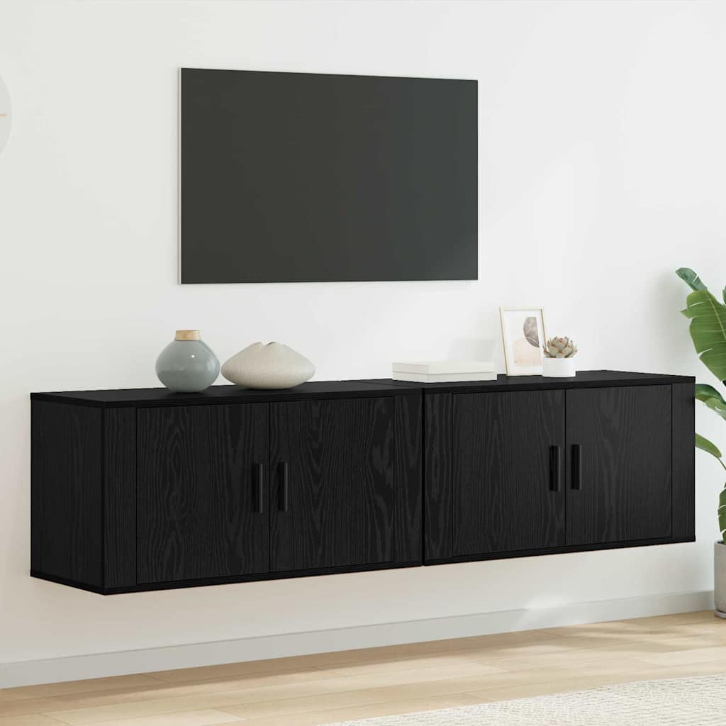 vidaXL Juego de Muebles para Televisión Montados en la Pared 2 pcs