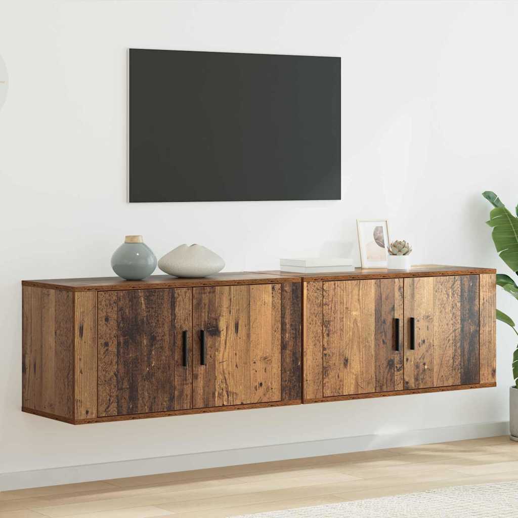 vidaXL Juego de Muebles para Televisión Montados en la Pared 2 pcs