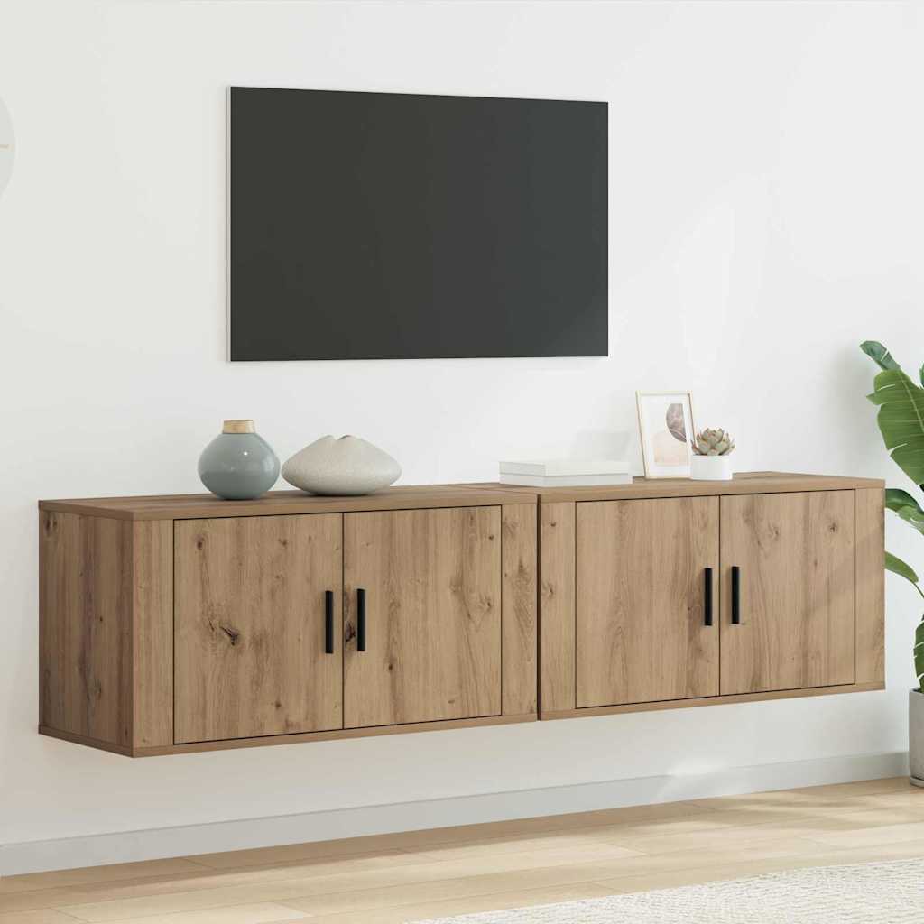 vidaXL Juego de Muebles para Televisión Montados en la Pared 2 pcs
