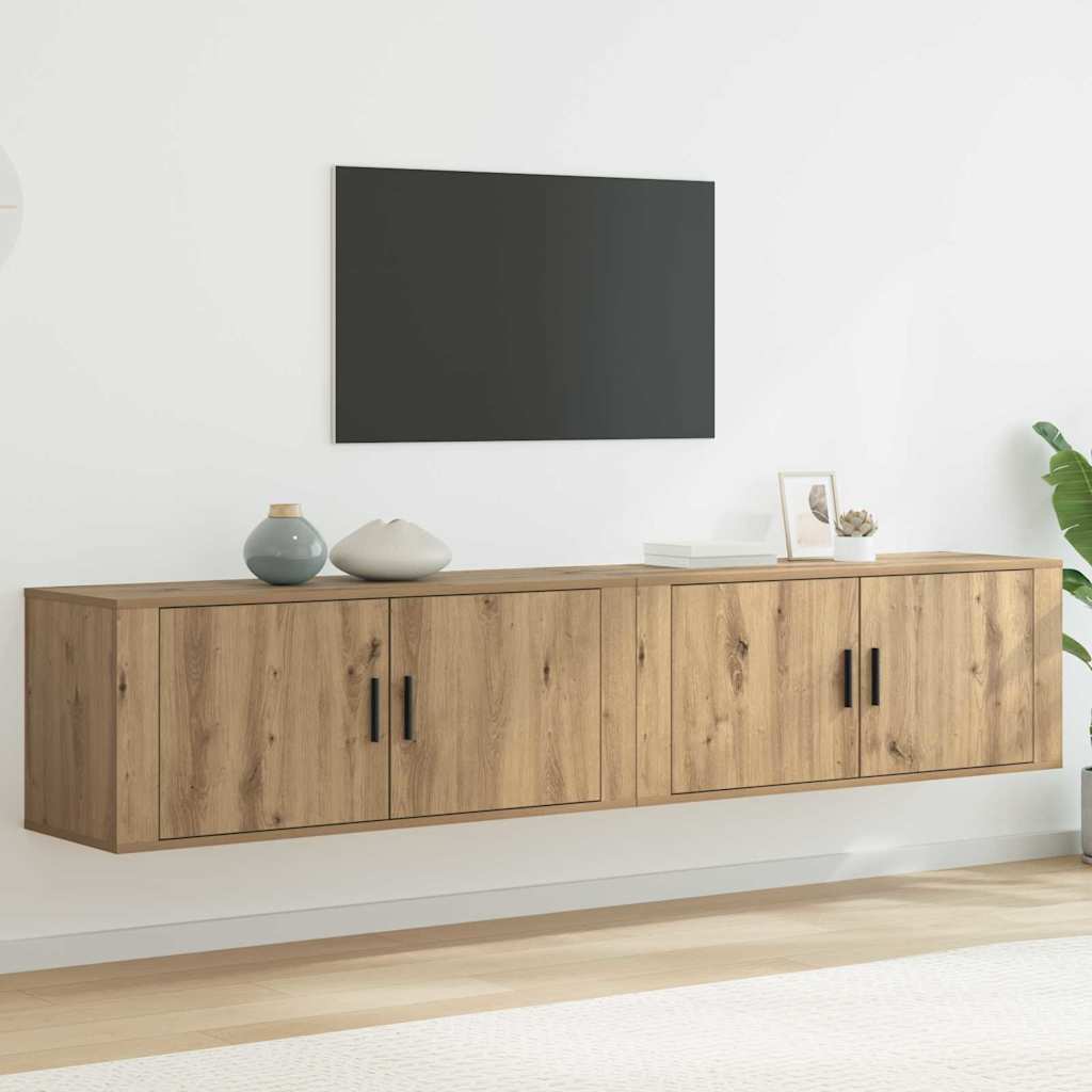 vidaXL Juego de Muebles para Televisión Montados en la Pared 2 pcs
