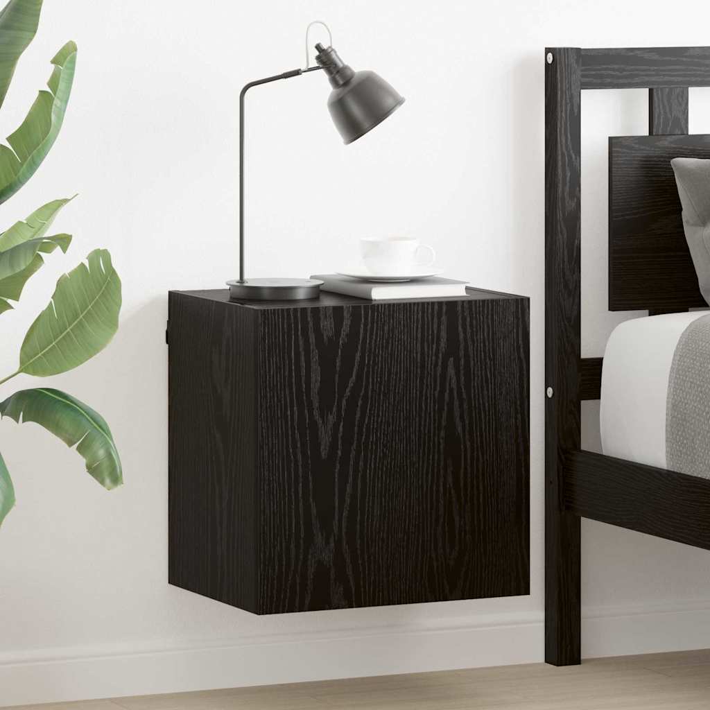vidaXL Gabinetes de pared para TV 2 pcs Roble Negro 40,5x30x40cm