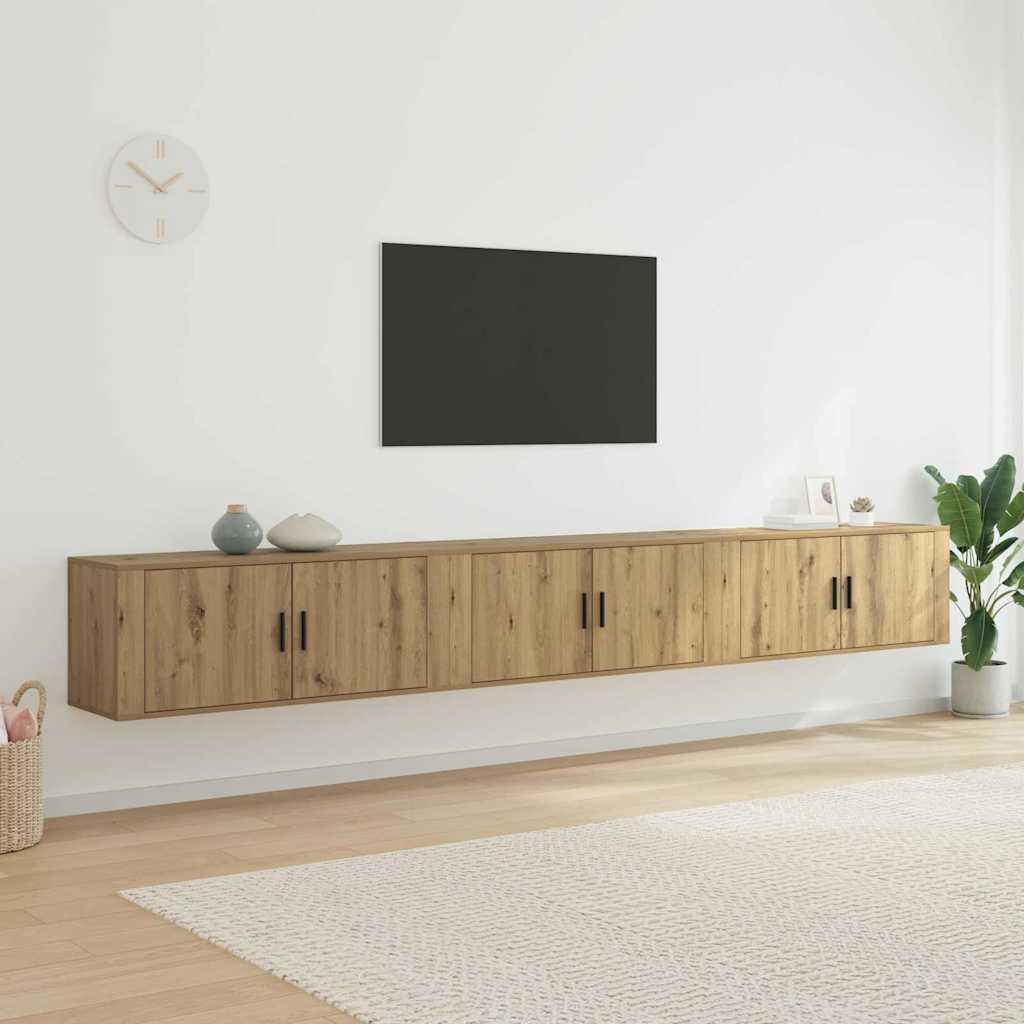 vidaXL Juego de Muebles para Televisión Montados en la Pared 3 pcs