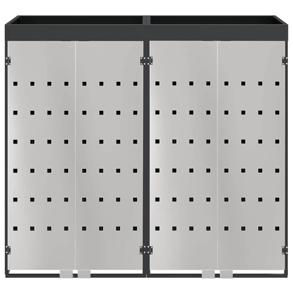 vidaXL Wagenmüllbehälter für 2 Behälter Anthrazit - Image 6
