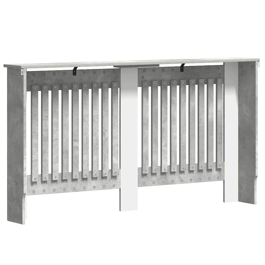 vidaXL Heizkörperabdeckung Beton Grau 152 x 19 x 81,5 cm Holzwerkstoff - Image 6