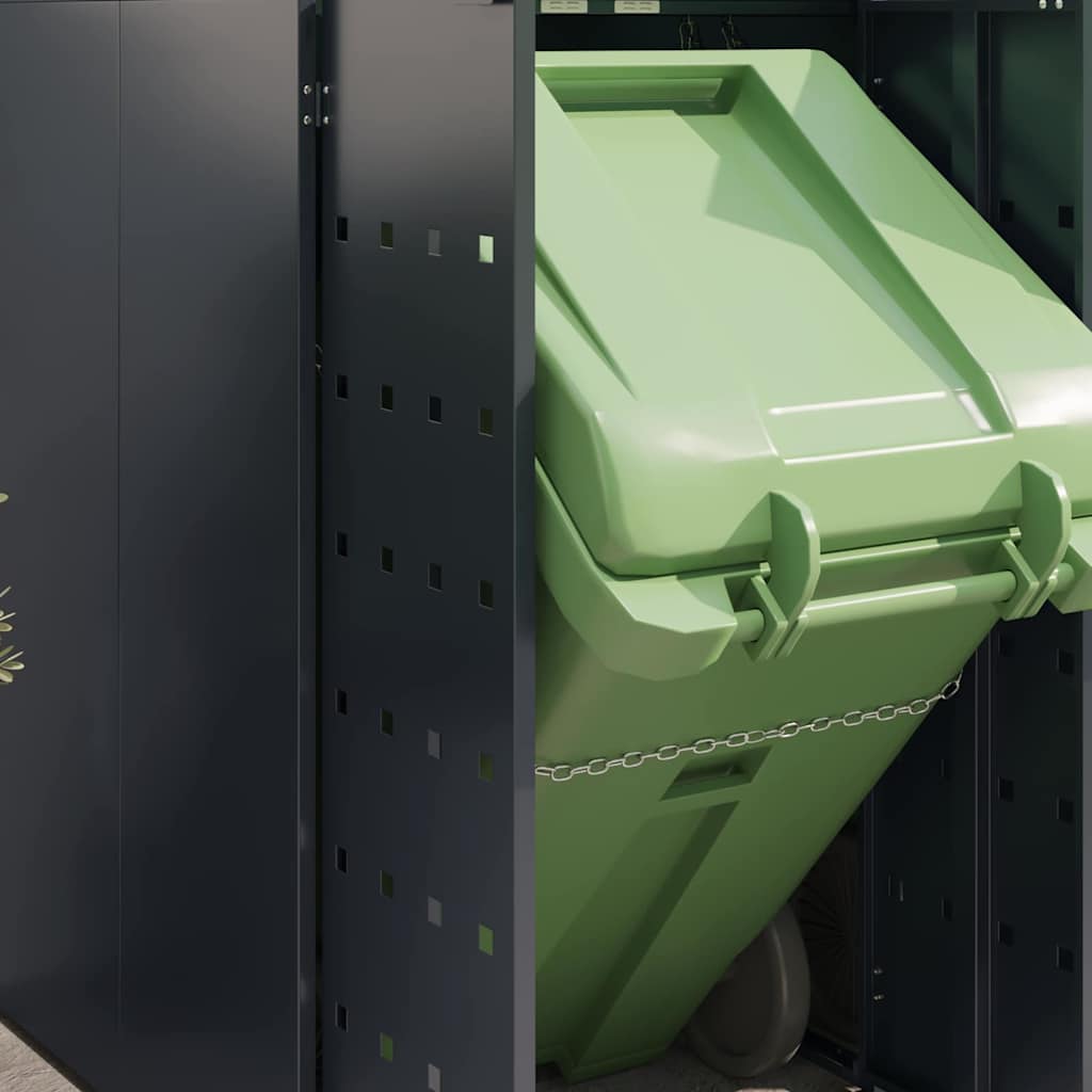 vidaXL Wagenmüllbehälter für 2 Behälter Anthrazit - Image 5