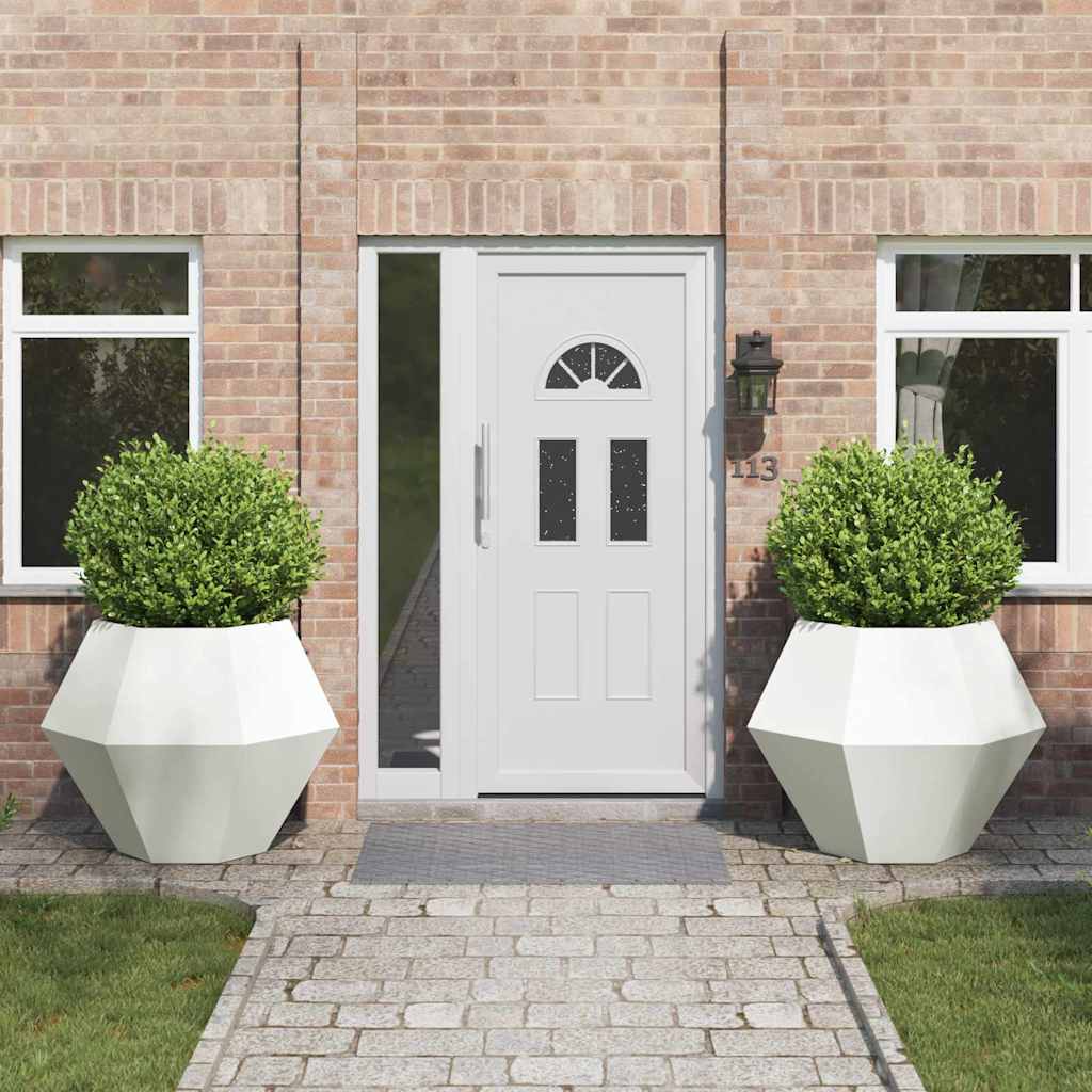 vidaXL Pflanzkübel 2 pcs Weiß 100 x 100 x 80 cm Stahl