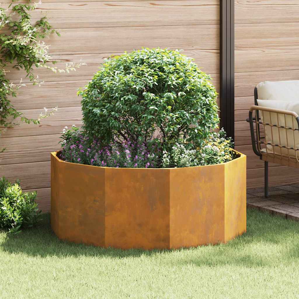 vidaXL Pflanzkübel Rostig 120 x 120 x 50 cm Wetterfeststahl