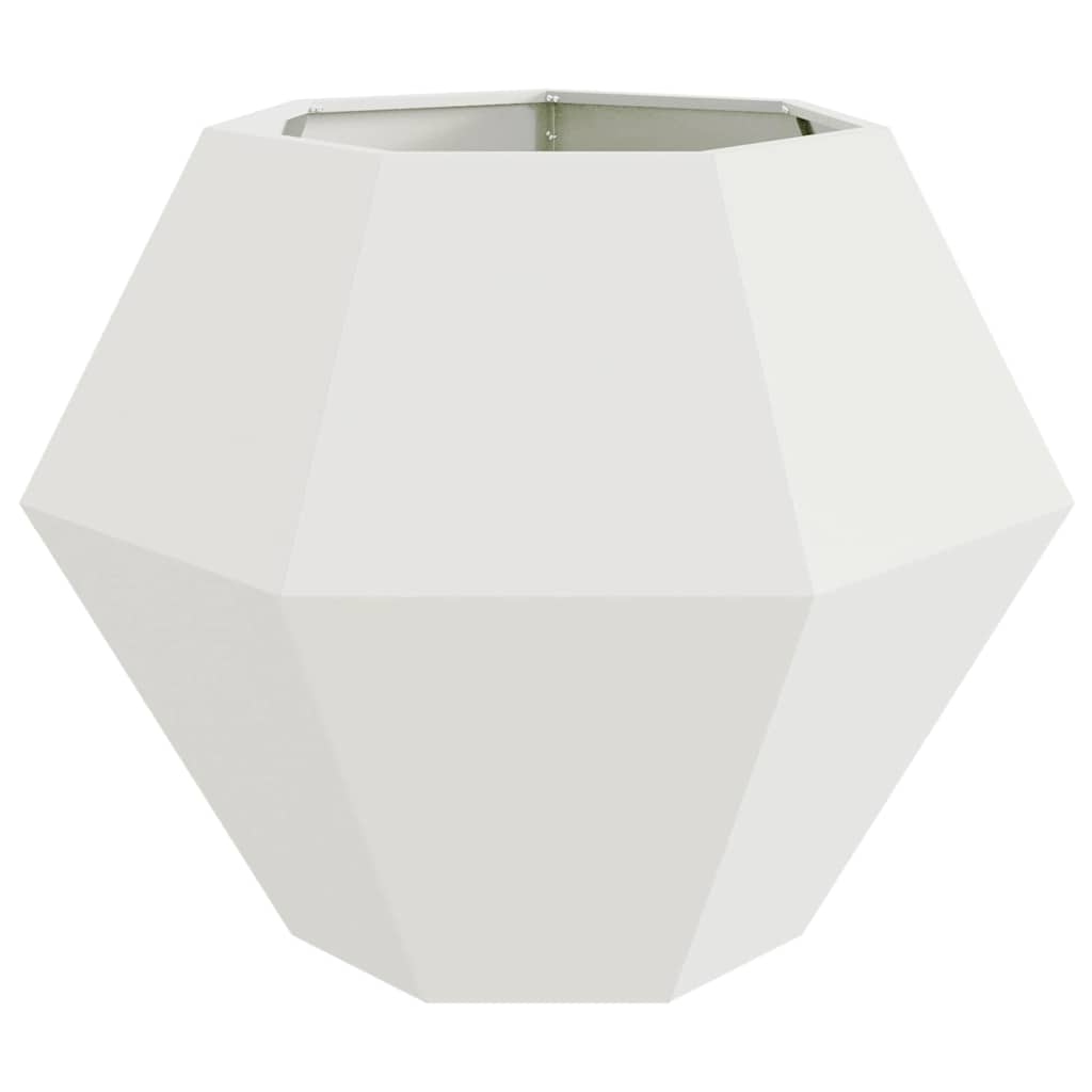 vidaXL Pflanzkübel 2 pcs Weiß 100 x 100 x 80 cm Stahl - Image 6