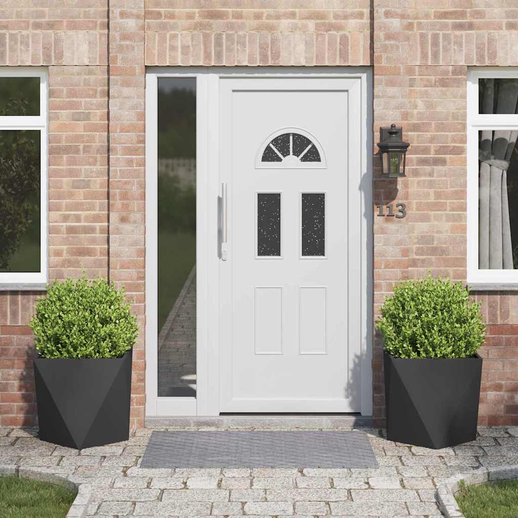 vidaXL Pflanzkübel 2 pcs Schwarz 50 x 50 x 50 cm Stahl