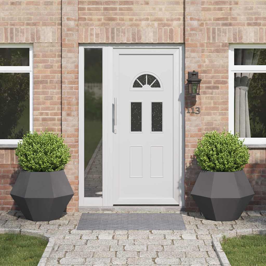 vidaXL Pflanzkübel 2 pcs Schwarz 75 x 75 x 60 cm Stahl