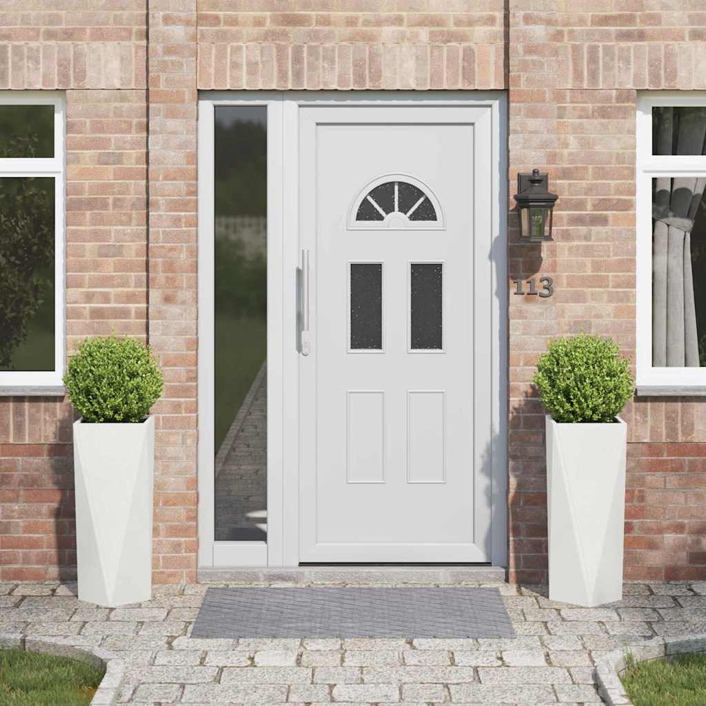 vidaXL Pflanzkübel 2 pcs Weiß 30 x 30 x 75 cm Stahl