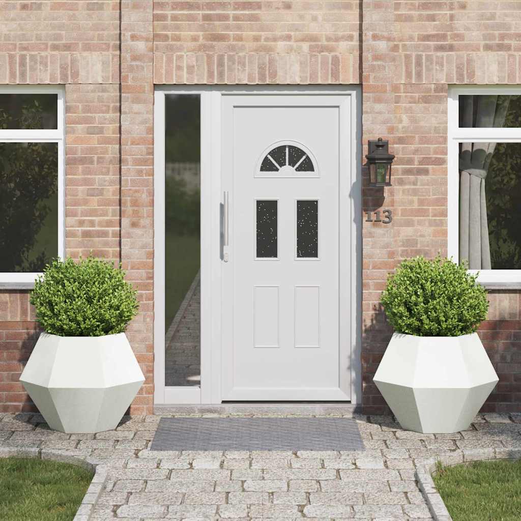 vidaXL Pflanzkübel 2 pcs Weiß 75 x 75 x 60 cm Stahl