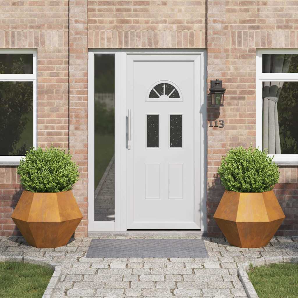 vidaXL Pflanzkübel 2 pcs Rostig 75 x 75 x 60 cm Wetterfeststahl