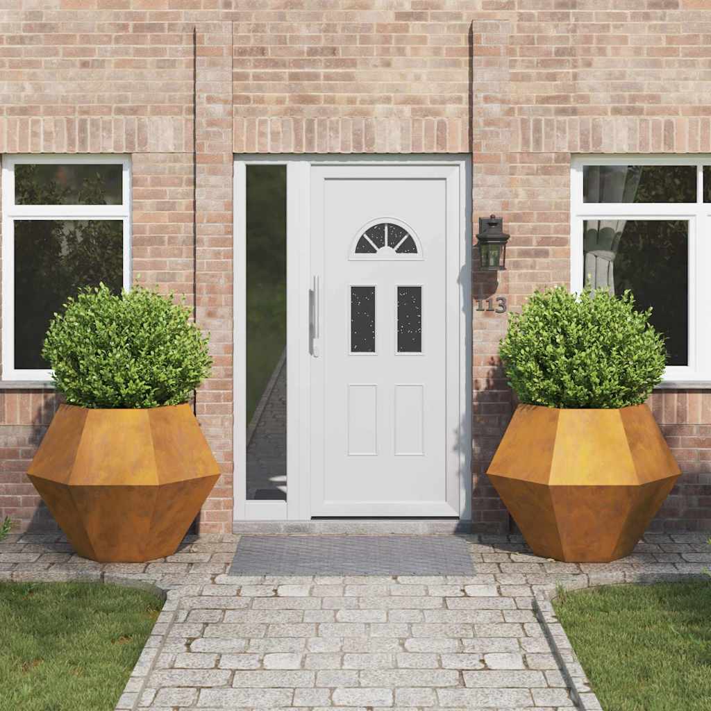 vidaXL Pflanzkübel 2 pcs Rostig 100 x 100 x 80 cm Wetterfeststahl