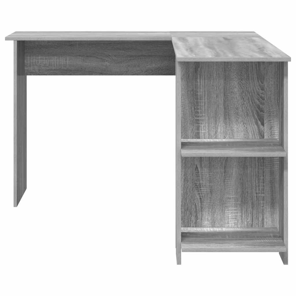 vidaXL Eck-Schreibtisch mit Regal Graues Sonoma 140 x 113,5 x 75 cm - Image 5
