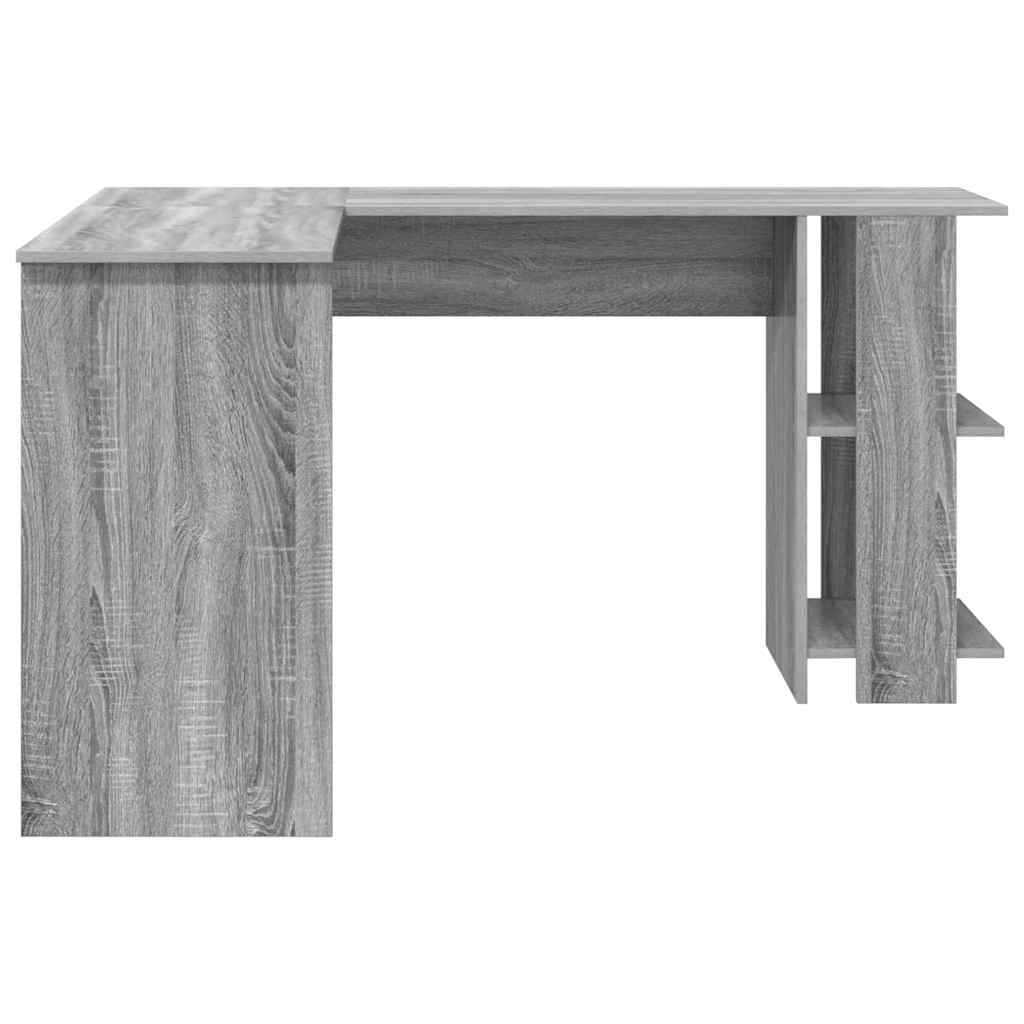 vidaXL Eck-Schreibtisch mit Regal Graues Sonoma 140 x 113,5 x 75 cm - Image 6