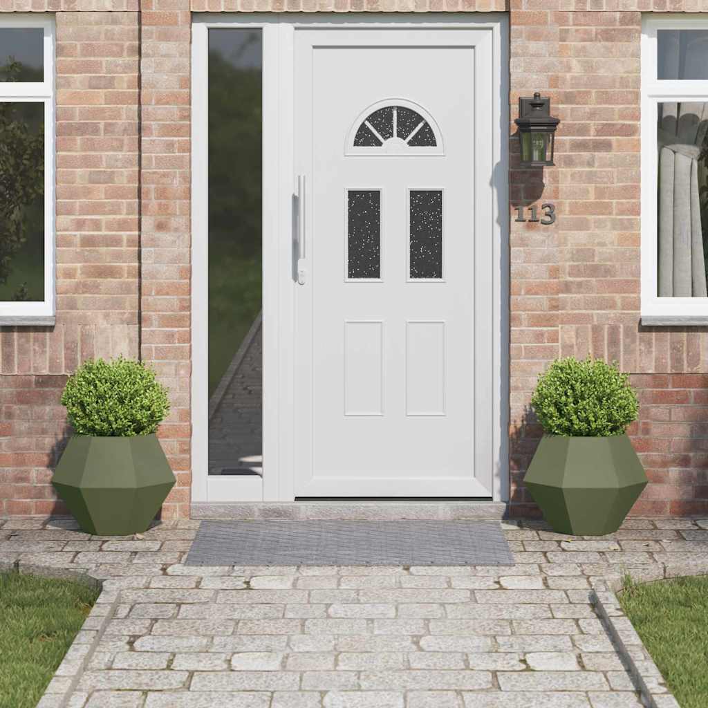 vidaXL Pflanzkübel 2 pcs Olive Grün 50 x 50 x 40 cm Stahl