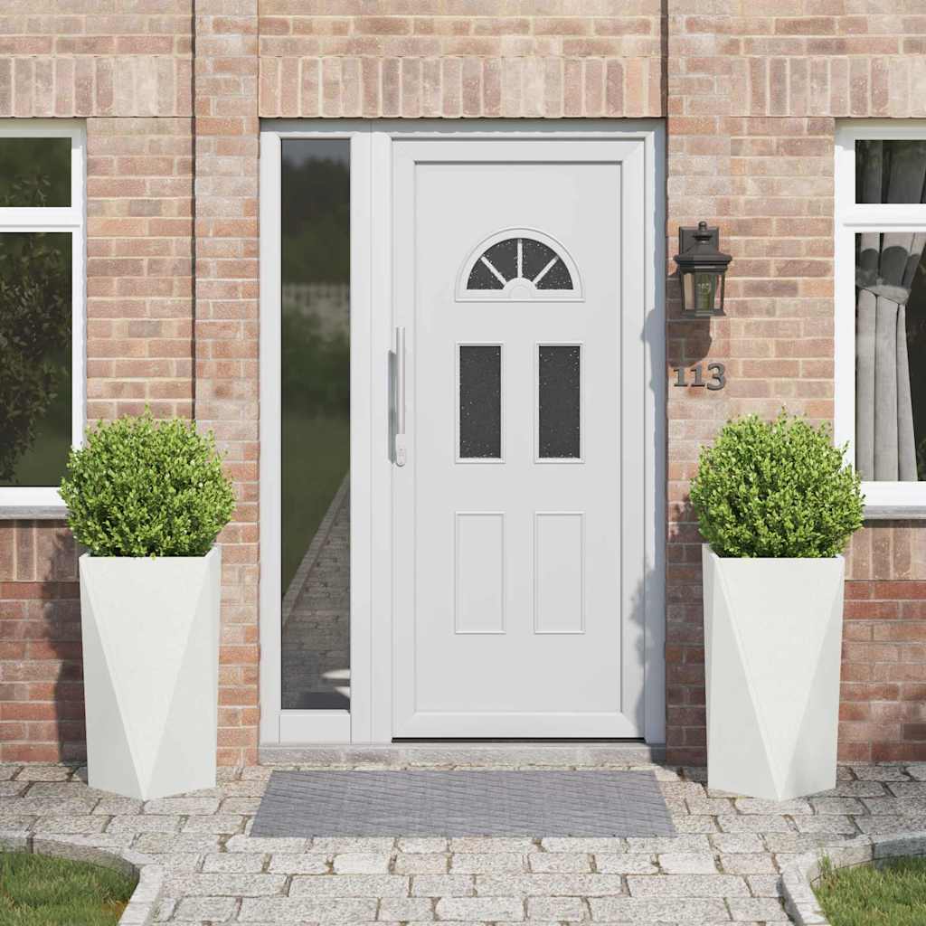 vidaXL Pflanzkübel 2 pcs Weiß 40 x 40 x 75 cm Stahl