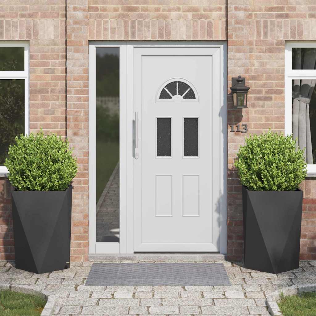 vidaXL Pflanzkübel 2 pcs Schwarz 50 x 50 x 75 cm Stahl