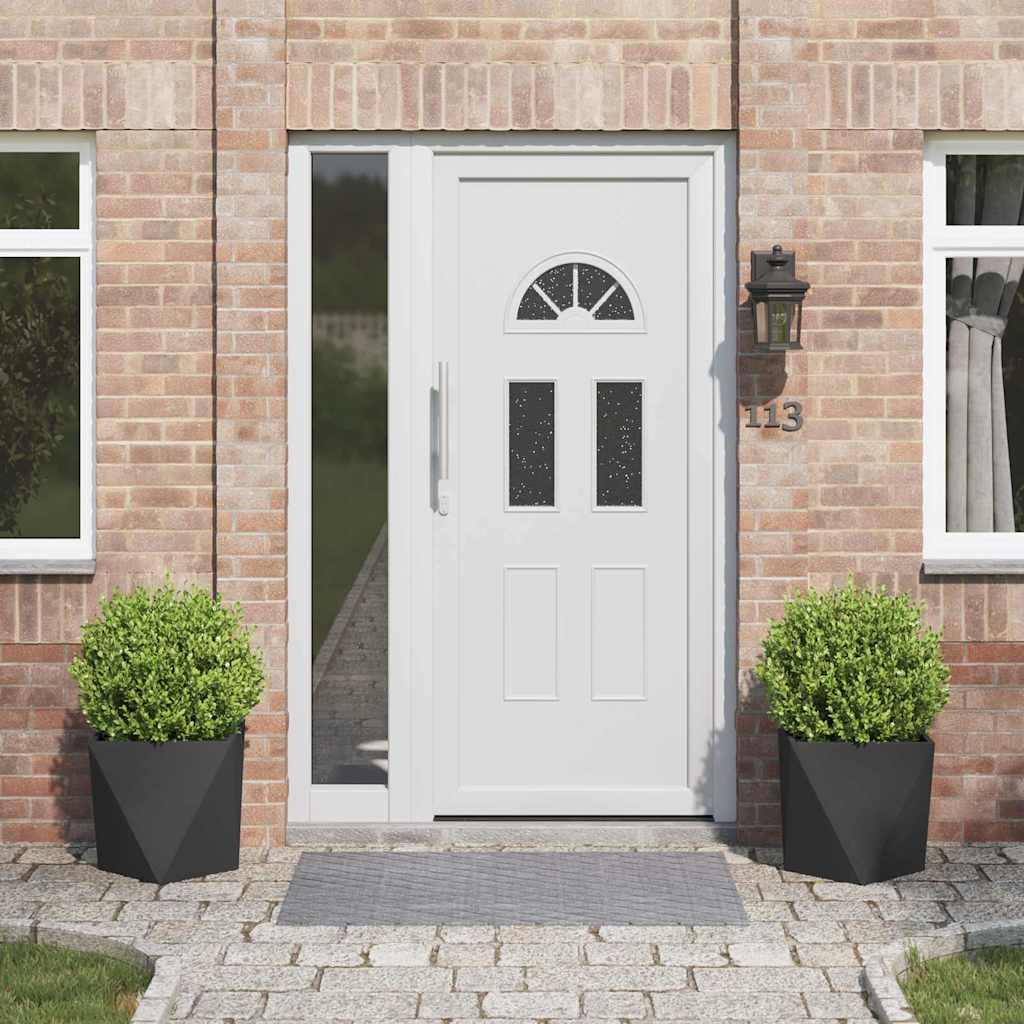 vidaXL Pflanzkübel 2 pcs Schwarz 40 x 40 x 40 cm Stahl