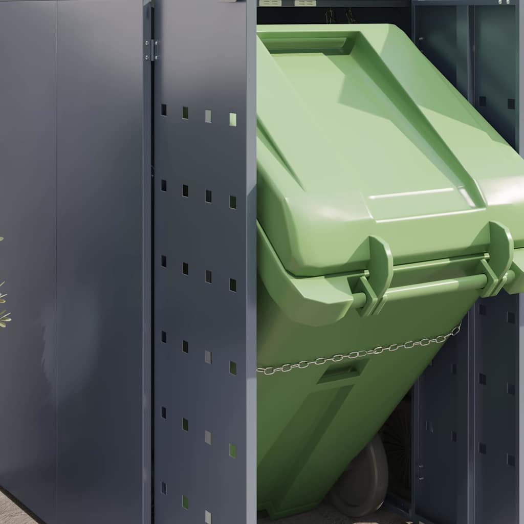 vidaXL Wagenmüllbehälter für 5 Behälter Hellgrau 340 x 77,5 x 121,5 cm - Image 5