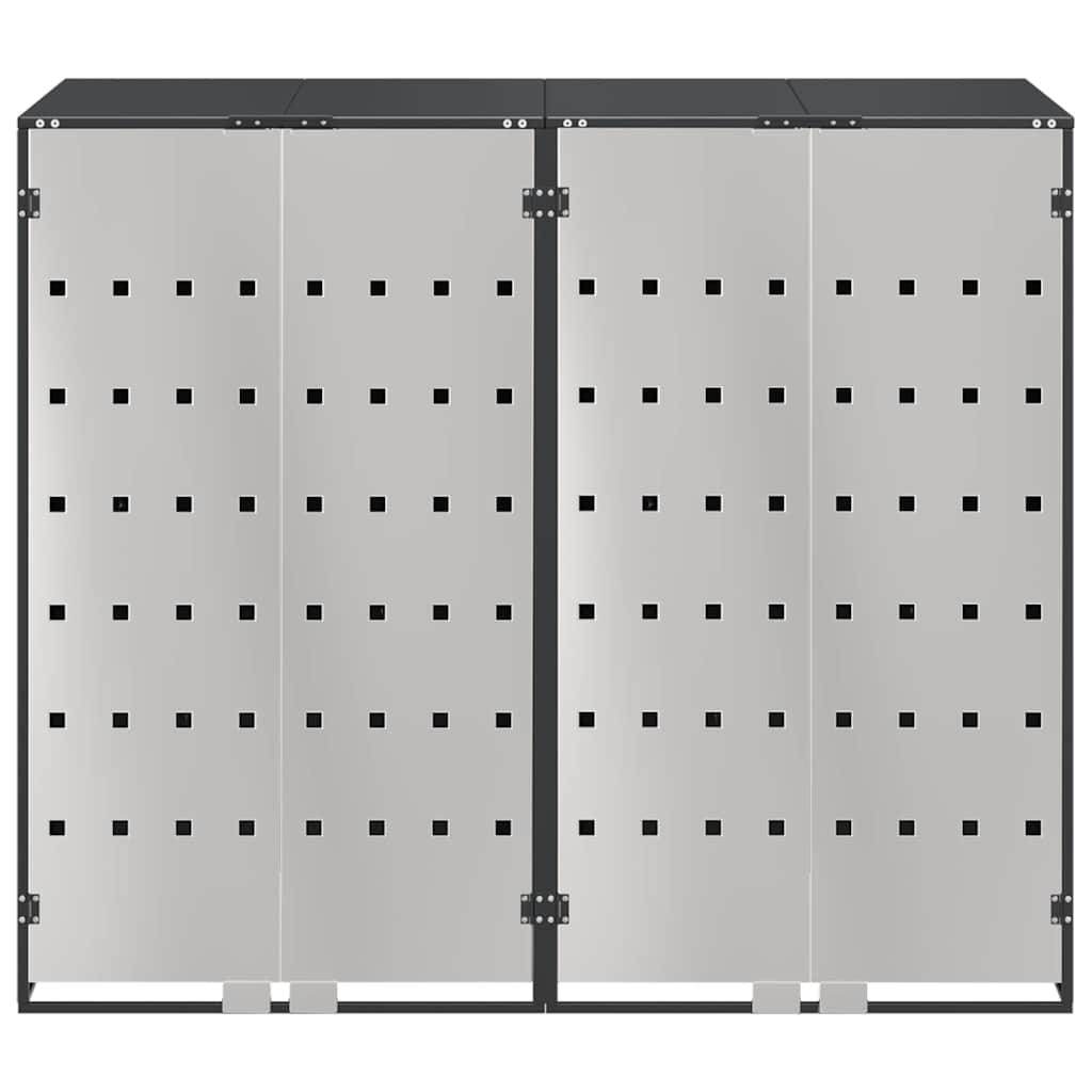 vidaXL Wagenmüllbehälter für 2 Behälter Anthrazit - Image 6